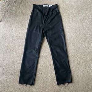 Black, coated ankle flare pants from Abercrombie & Fitch